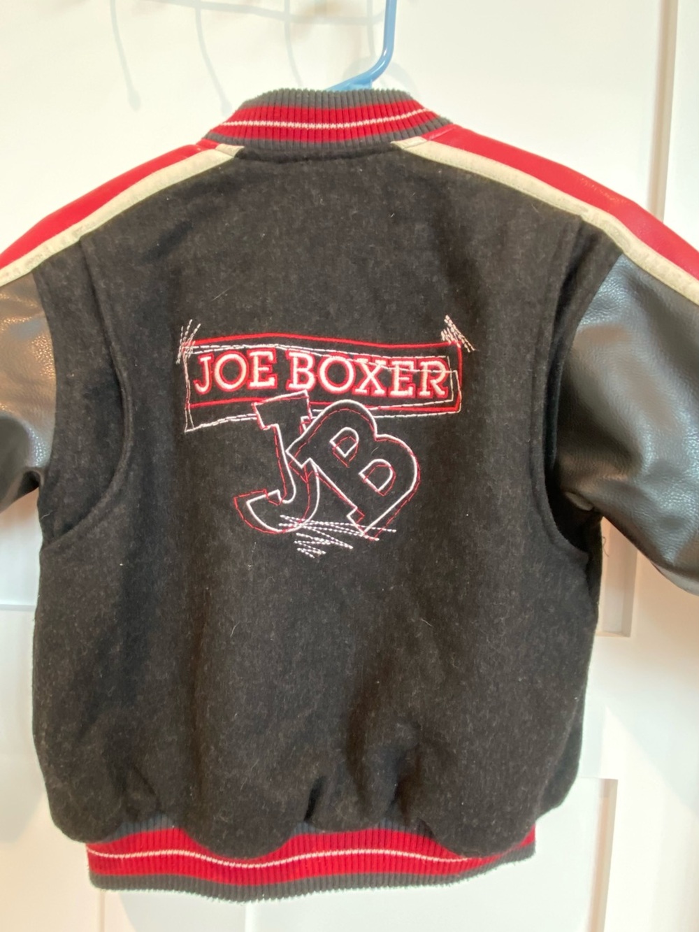 Joe Boxer Kids' Black & Red Varsity Jacket wool blend size 4/5